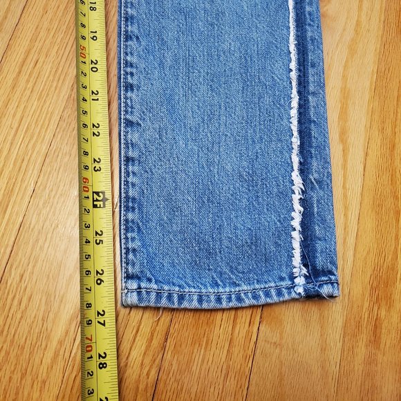7 For All Mankind Jeans Women 26 30x27 Blue Denim Button Fly 90s Mom Made in USA - Picture 13 of 14